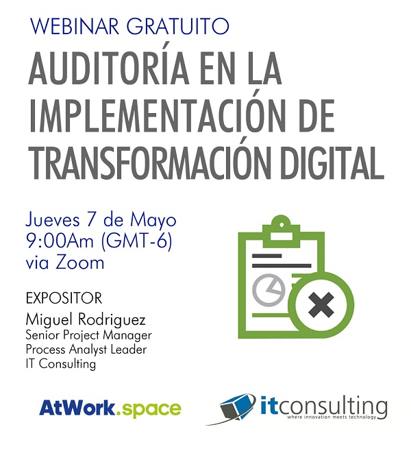 Webinar: AUDITORÍA EN LA IMPLEMENTACIÓN DE TRANSFORMACIÓN DIGITAL